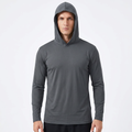 ZBORIBER Men's Hooded T-shirt, Moisture-Wicking,Quick-Drying,Titanium,Sizes S-3XL