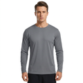 ZBORIBER Men's Quick Dry UPF 50+ UV Sun Protection Moisture Wicking Long Sleeve T-Shirt for Casual Workout,Sizes S-3XL,Titanium