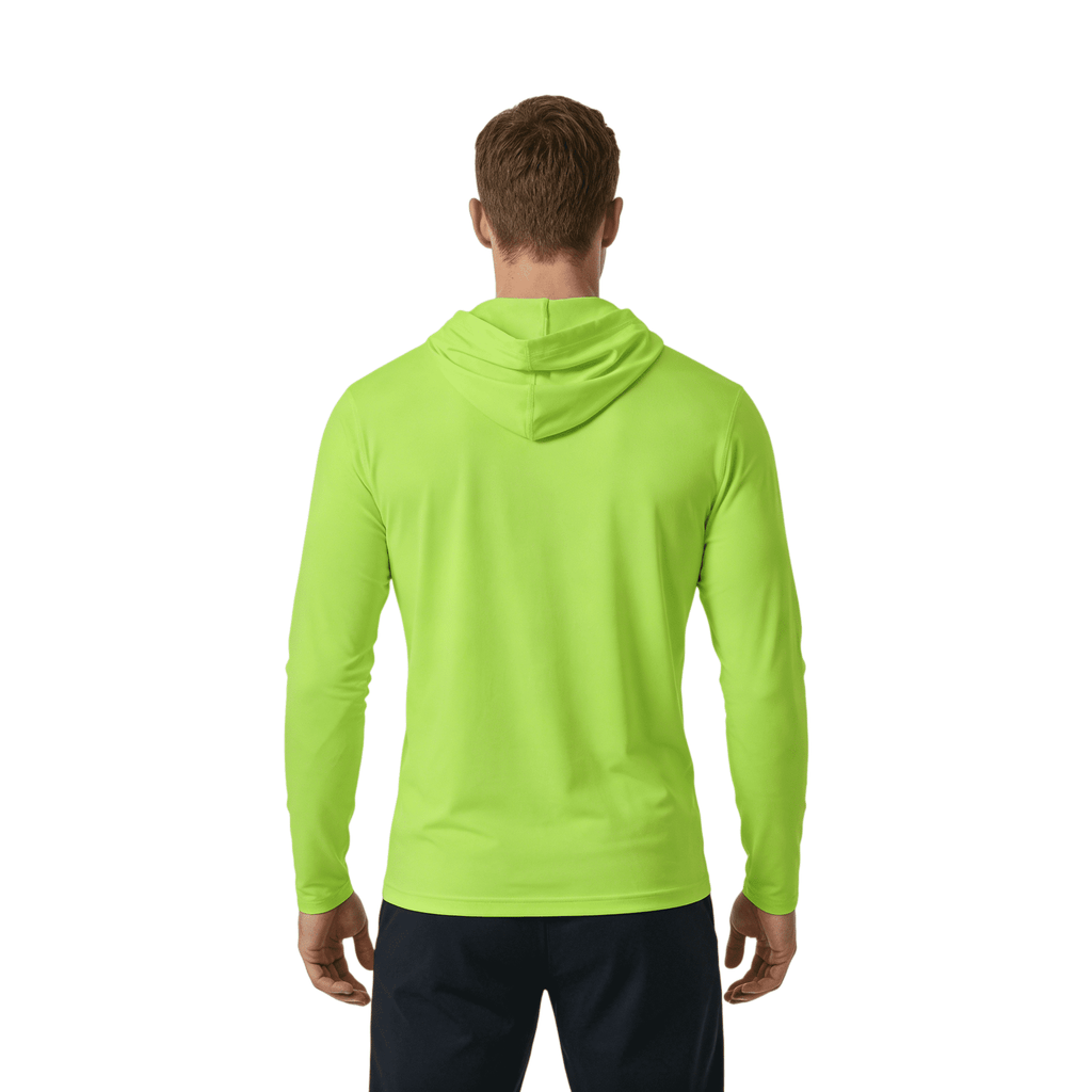 ZBORIBER Men's Hooded T-shirt, Moisture-wicking,Quick-drying,Highlighter Green,Sizes S-3XL