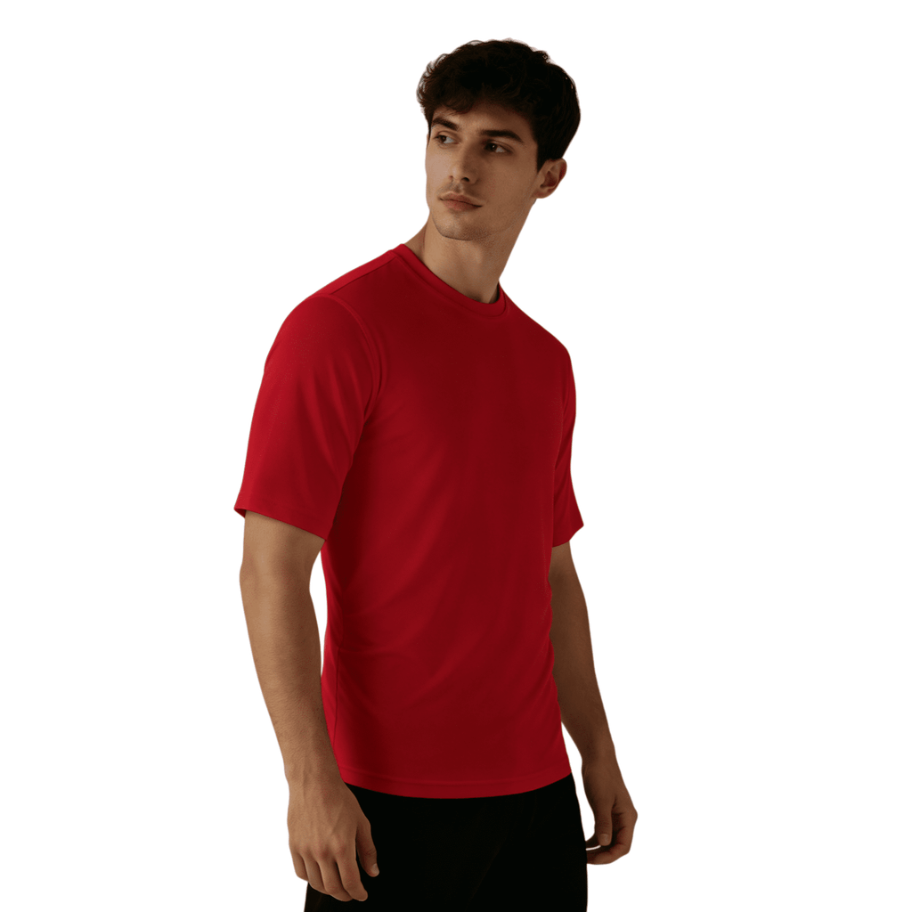 ZBORIBER Men's Quick-Dry Fit Gym Wicking Athletic Workout Short-Sleeve T-Shirts Sizes S-3XL,Red