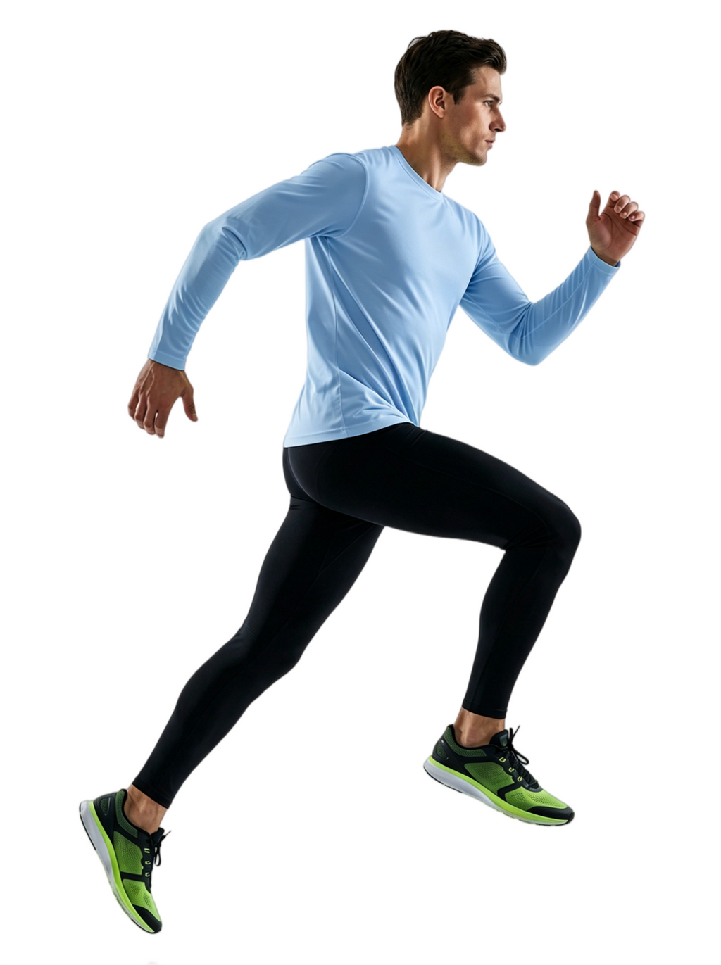 ZBORIBER Men's Quick Dry UPF 50+ UV Sun Protection Moisture Wicking Long Sleeve T-Shirt for Casual Workout,Sizes S-3XL,Carolina Blue