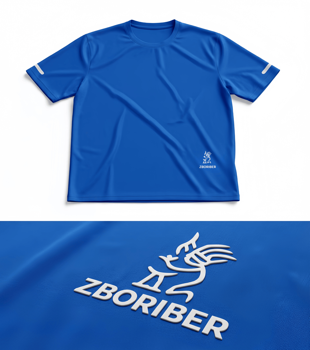ZBORIBER Men's Short-sleeved T-shirt, Quick-drying, Moisture-wicking, Sweat-wicking, with Reflective Stripes and Reflective Logo,5-Pack