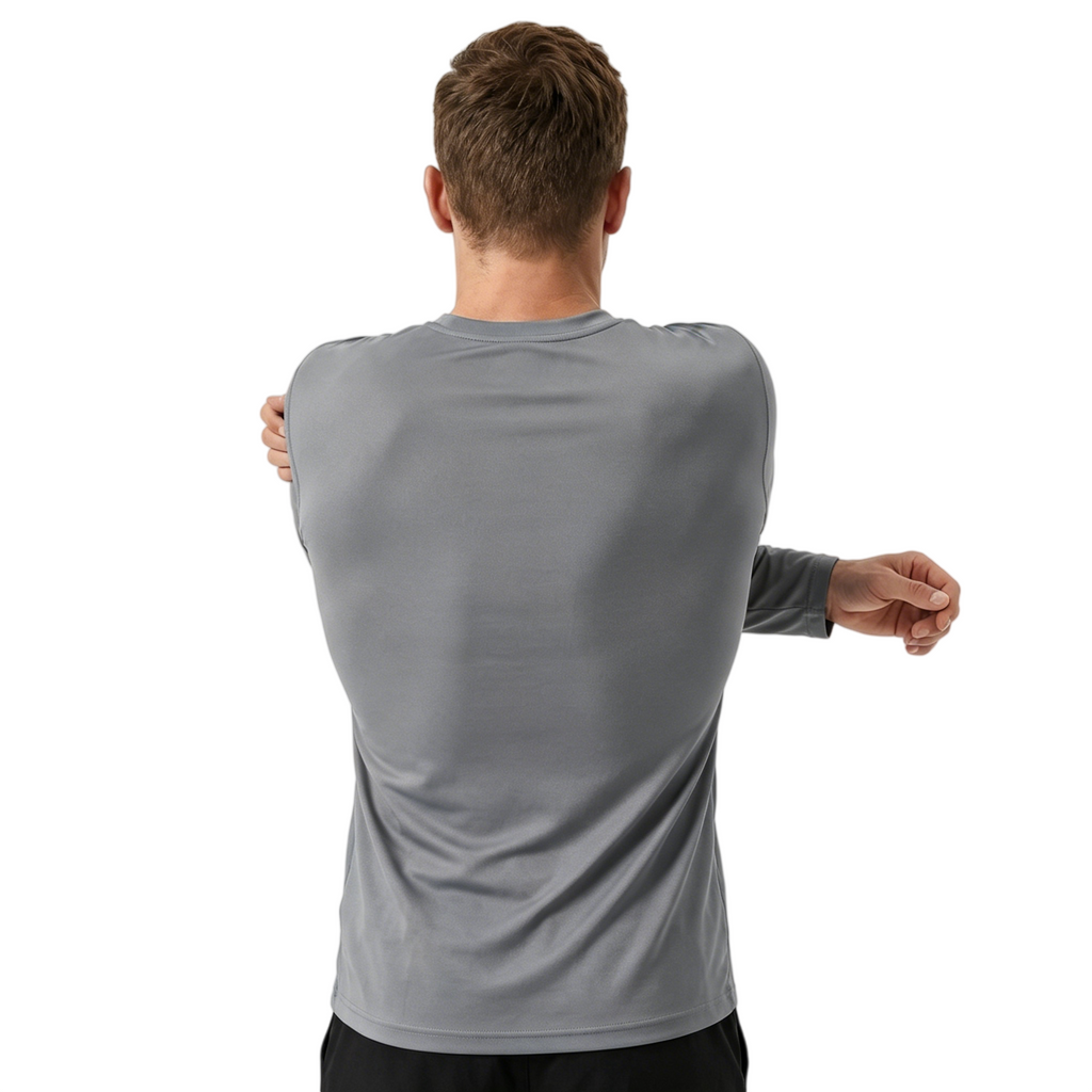 ZBORIBER Men's Quick Dry UPF 50+ UV Sun Protection Moisture Wicking Long Sleeve T-Shirt for Casual Workout,Sizes S-3XL,Titanium