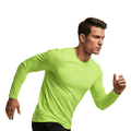 ZBORIBER Men's Quick Dry UPF 50+ UV Sun Protection Moisture Wicking Long Sleeve T-Shirt for Casual Workout,Sizes S-3XL,Highlighter Glow