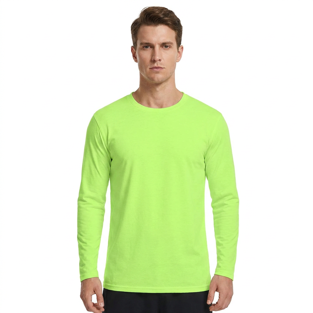ZBORIBER Men's Hooded T-shirt, Moisture-Wicking,Quick-Drying,Highlighter Green,Sizes S-3XL