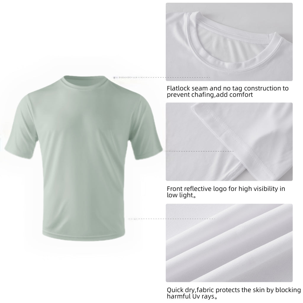 ZBORIBER Men's Quick-Dry Fit Gym Wicking Athletic Workout Short-Sleeve T-Shirts Sizes S-3XL,White