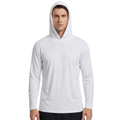 ZBORIBER Men's Hooded T-shirt, Moisture-Wicking,Quick-Drying,White,Sizes S-3XL