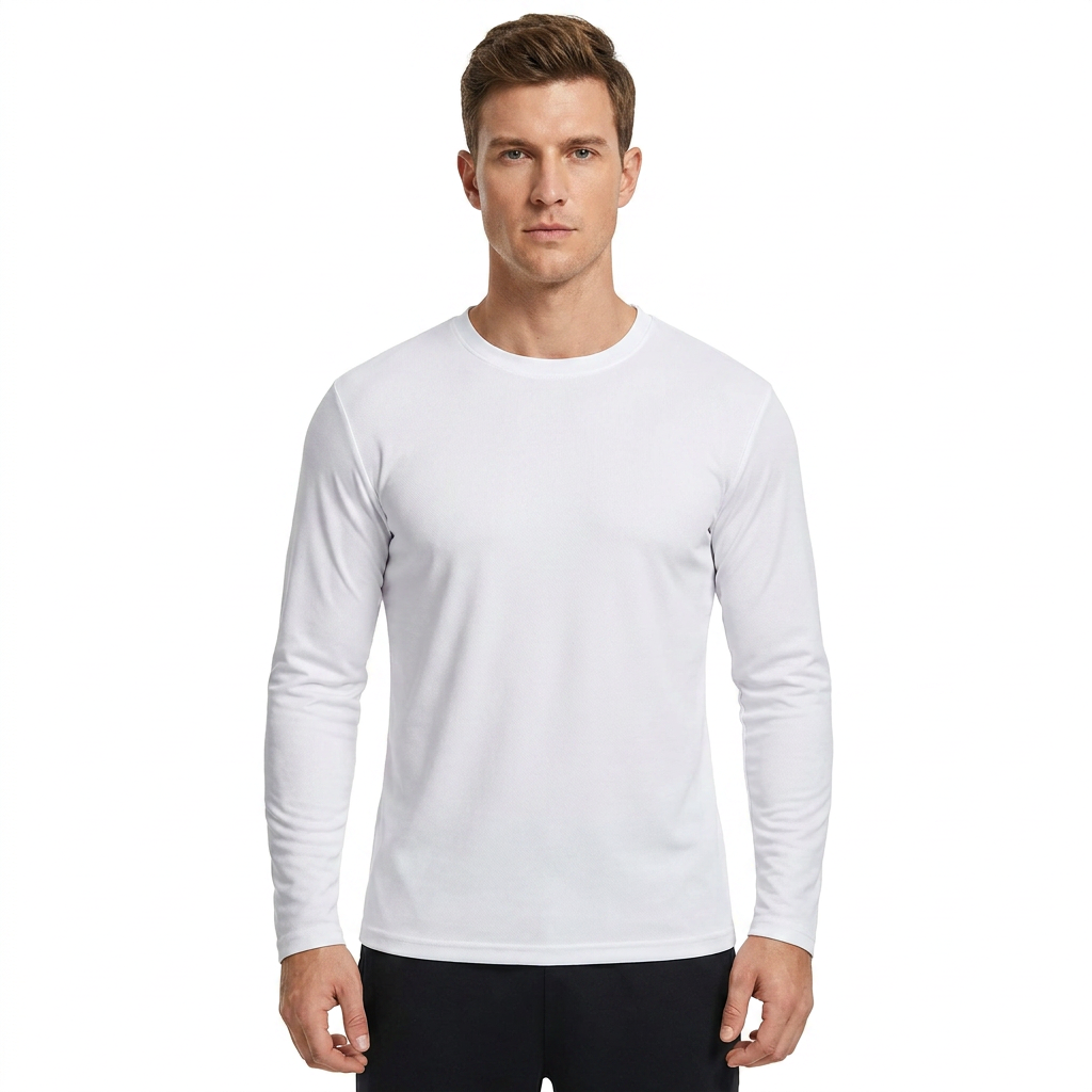 ZBORIBER Men's Quick Dry UPF 50+ UV Sun Protection Moisture Wicking Long Sleeve T-Shirt for Casual Workout,Sizes S-3XL,White