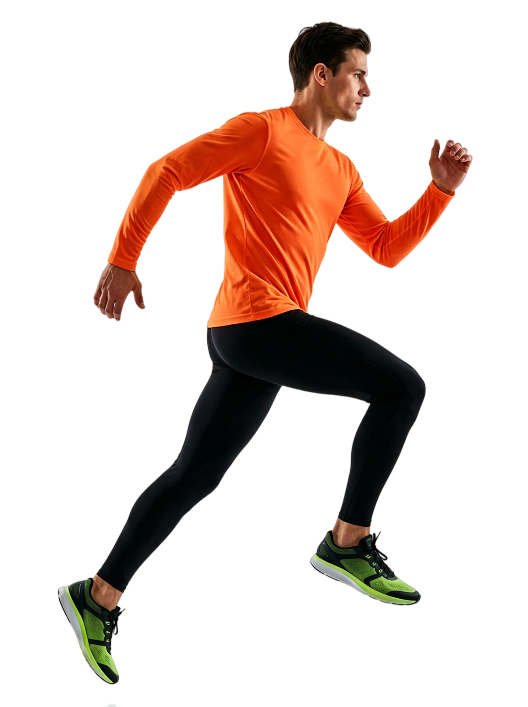 ZBORIBER Men's Quick Dry UPF 50+ UV Sun Protection Moisture Wicking Long Sleeve T-Shirt for Casual Workout,Sizes S-3XL,Highlighter Orange