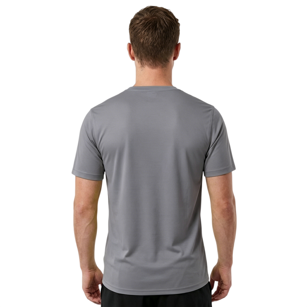 ZBORIBER Men's Quick-Dry Fit Gym Wicking Athletic Workout Short-Sleeve T-Shirts Sizes S-3XL,Titanium