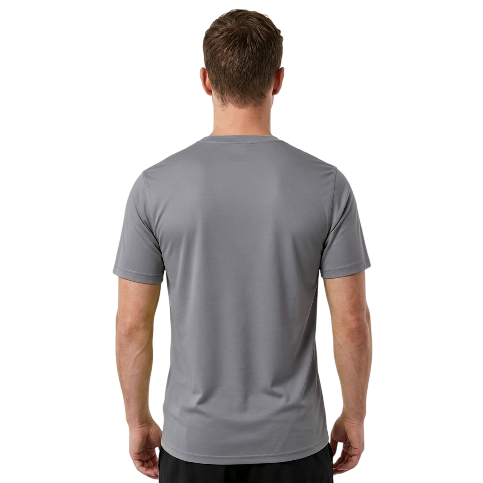 ZBORIBER Men's Quick-Dry Fit Gym Wicking Athletic Workout Short-Sleeve T-Shirts Sizes S-3XL,Titanium