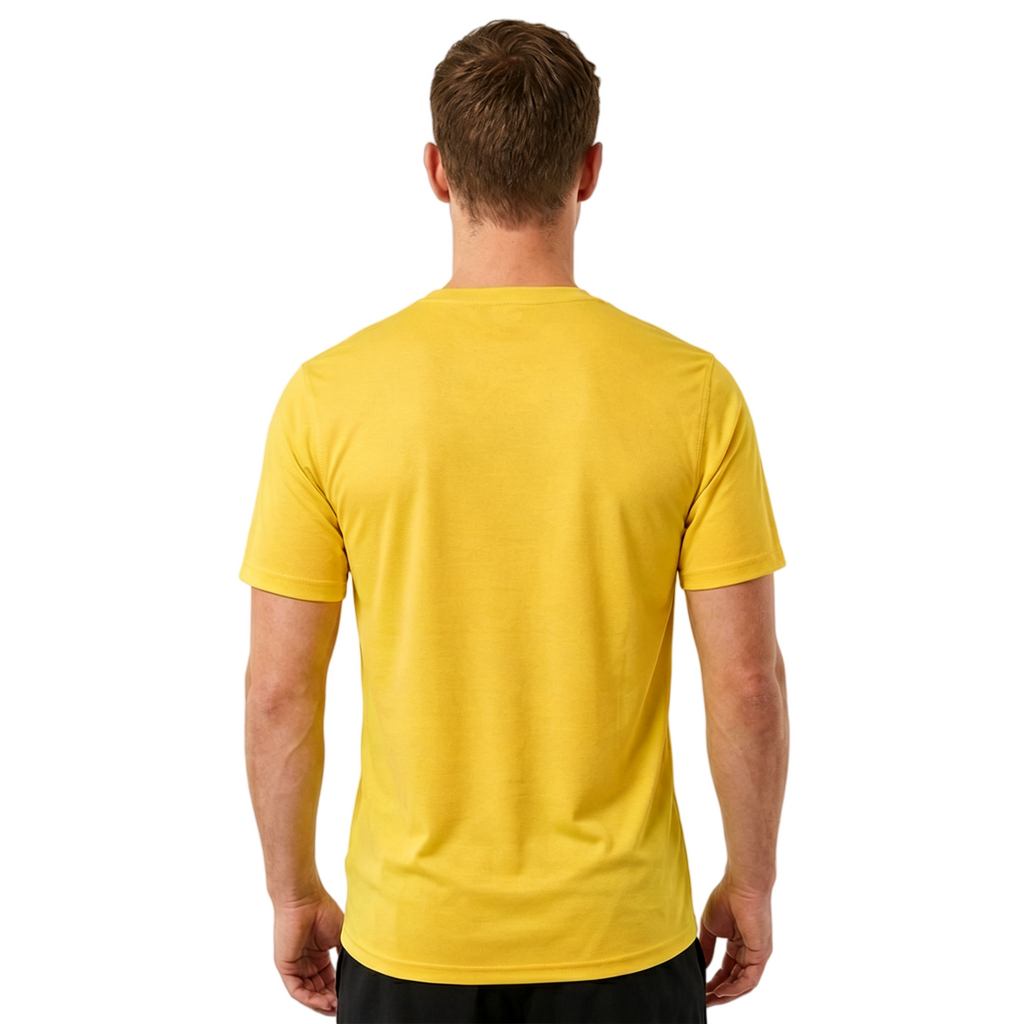 ZBORIBER Men's Quick-Dry Fit Gym Wicking Athletic Workout Short-Sleeve T-Shirts,Heather Yellow