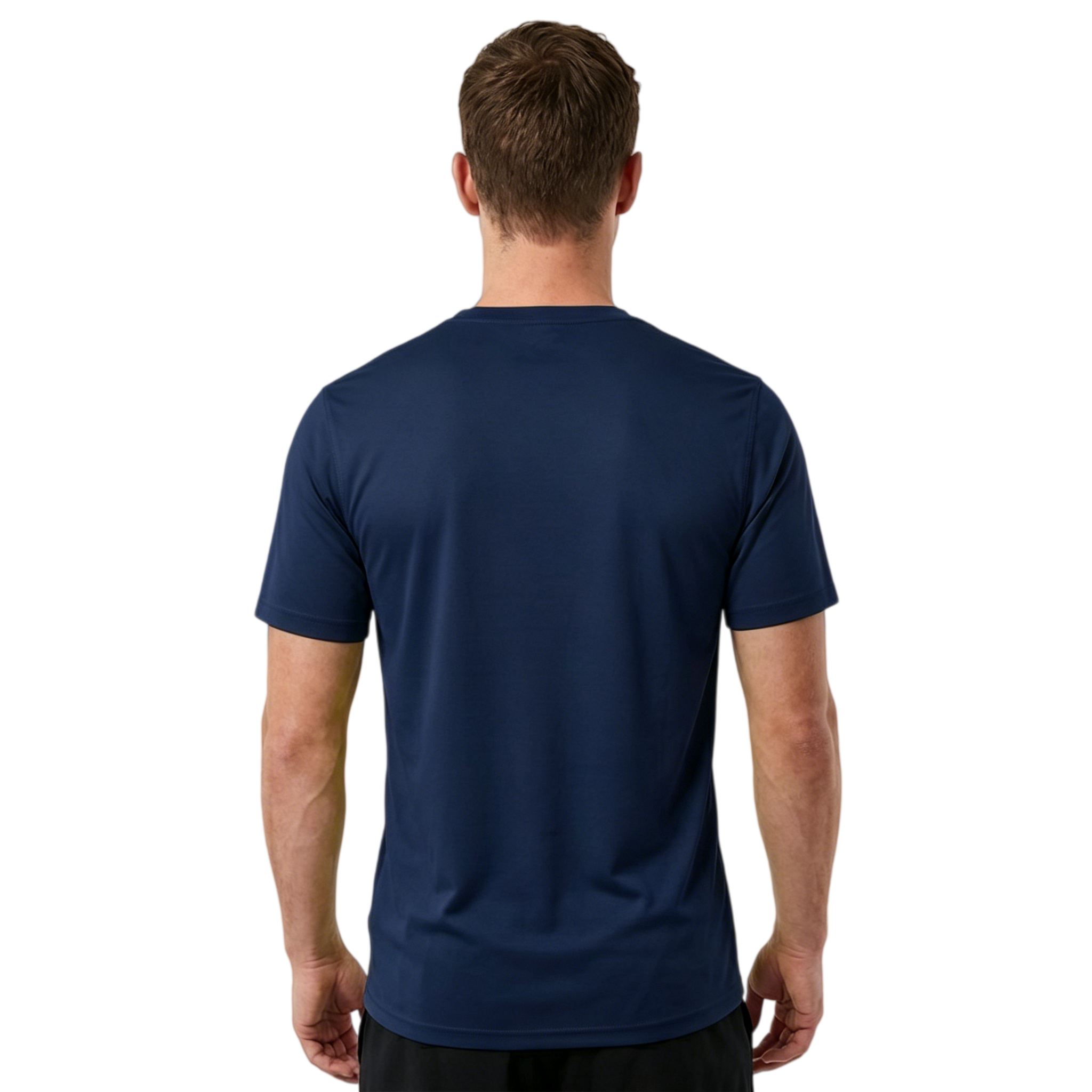 ZBORIBER Men's Quick-Dry Fit Gym Wicking Athletic Workout Short-Sleeve T-Shirts Sizes S-3XL,Navy