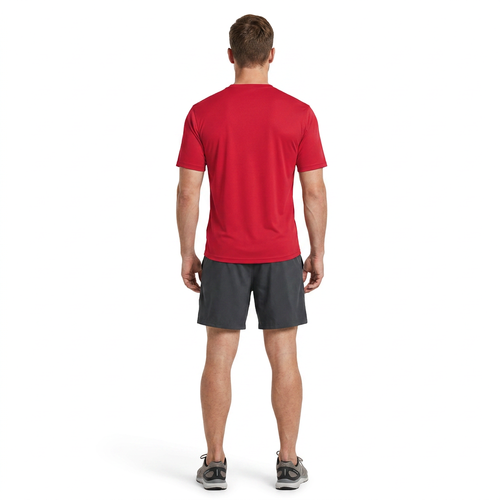 ZBORIBER Men's Quick-Dry Fit Gym Wicking Athletic Workout Short-Sleeve T-Shirts Sizes S-3XL,Red