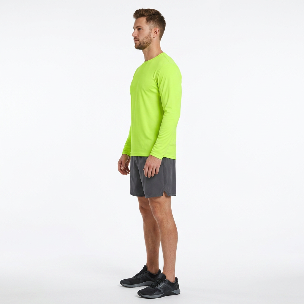 ZBORIBER Men's Hooded T-shirt, Moisture-Wicking,Quick-Drying,Highlighter Glow,Sizes S-3XL