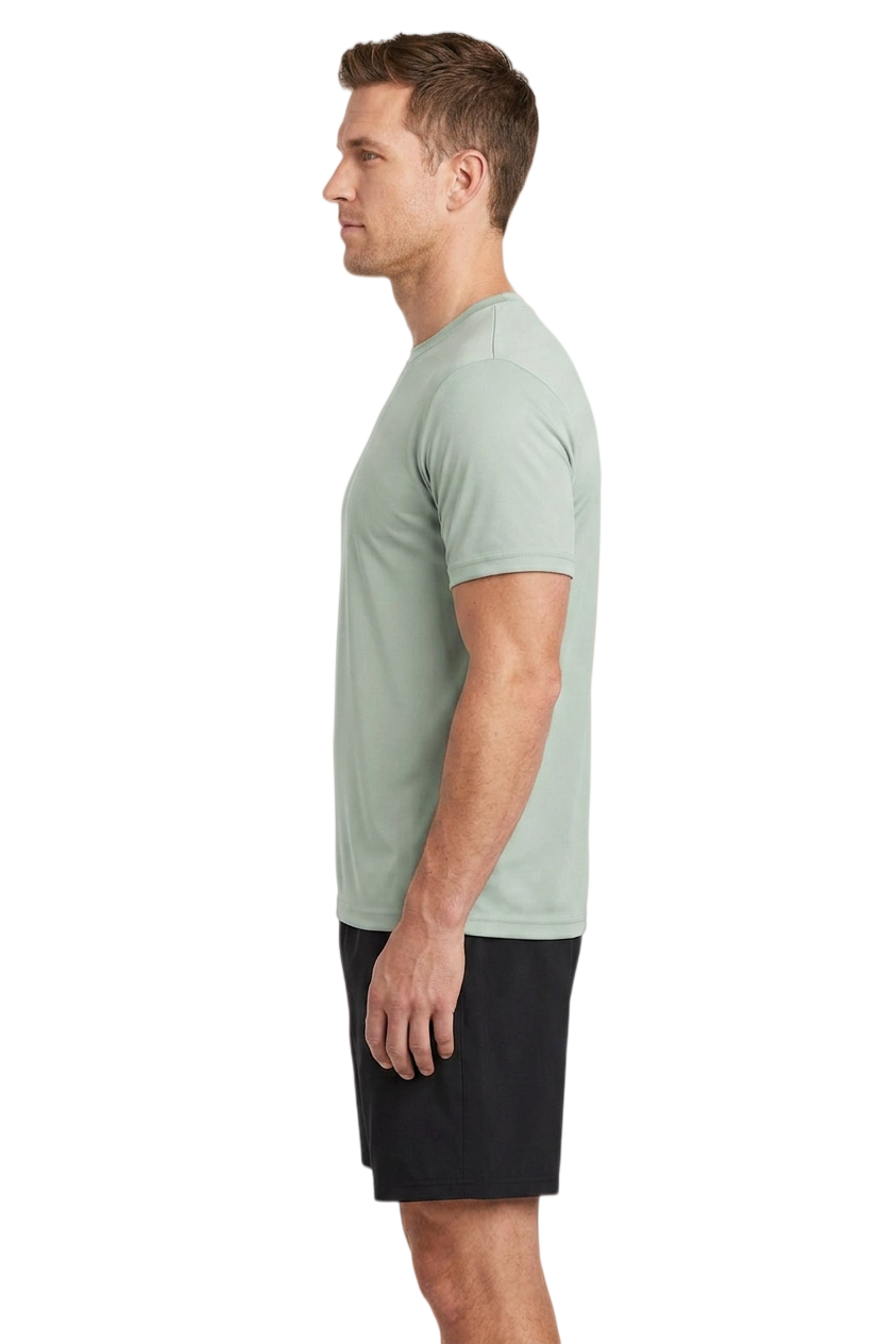 ZBORIBER Men's Quick-Dry Fit Gym Wicking Athletic Workout Short-Sleeve T-Shirts Sizes S-3XL,Silver