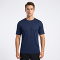ZBORIBER Men's Quick-Dry Fit Gym Wicking Athletic Workout Short-Sleeve T-Shirts Sizes S-3XL,Navy
