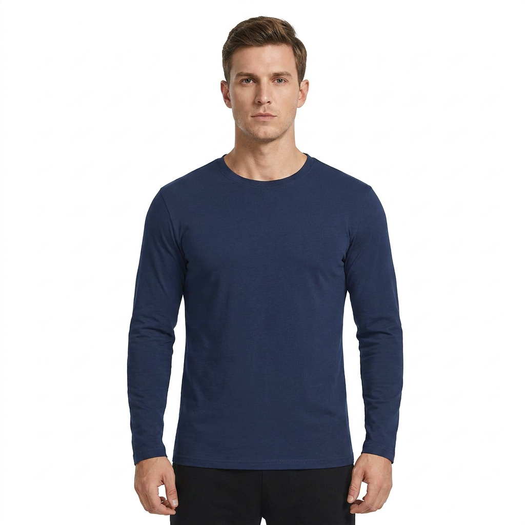 ZBORIBER Men's Quick Dry UPF 50+ UV Sun Protection Moisture Wicking Long Sleeve T-Shirt for Casual Workout,Sizes S-3XL,Navy