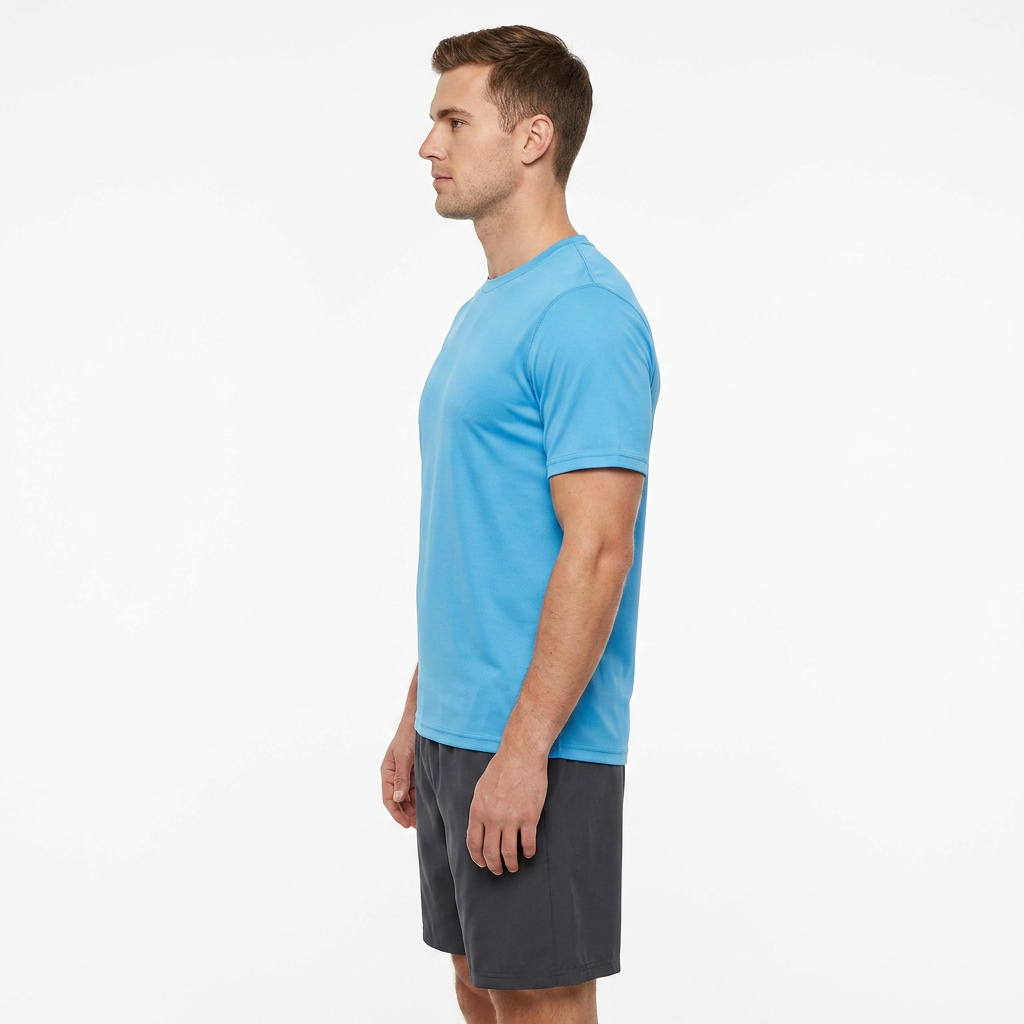 ZBORIBER Men's Quick-Dry Fit Gym Wicking Athletic Workout Short-Sleeve T-Shirts Sizes S-3XL,Shockwave Blue