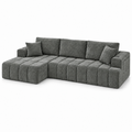 108-Inch L-Shaped Chenille Cloud Sectional Sofa with Chaise, No Assembly, Dark Gray