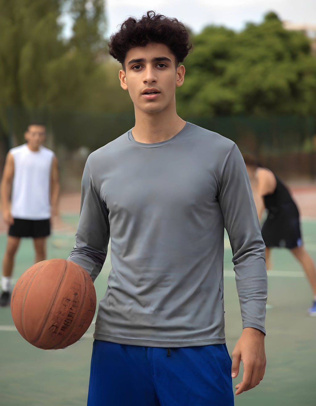 ZBORIBER Men's Quick-Dry Long Sleeve Shirts 3-Pack, Moisture Wicking, UPF 50+, Sizes S-3XL