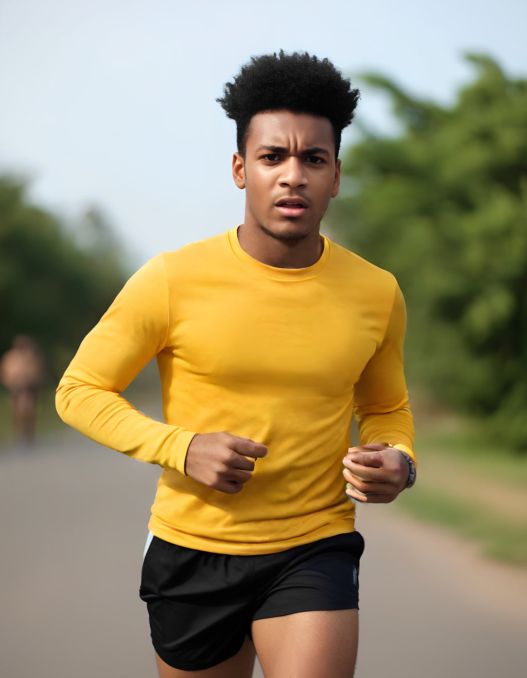 ZBORIBER Men's Quick Dry Long Sleeve Shirts UPF 50+ UV Sun Protection Moisture Wicking T-Shirt for Casual Workout,Heather Yellow