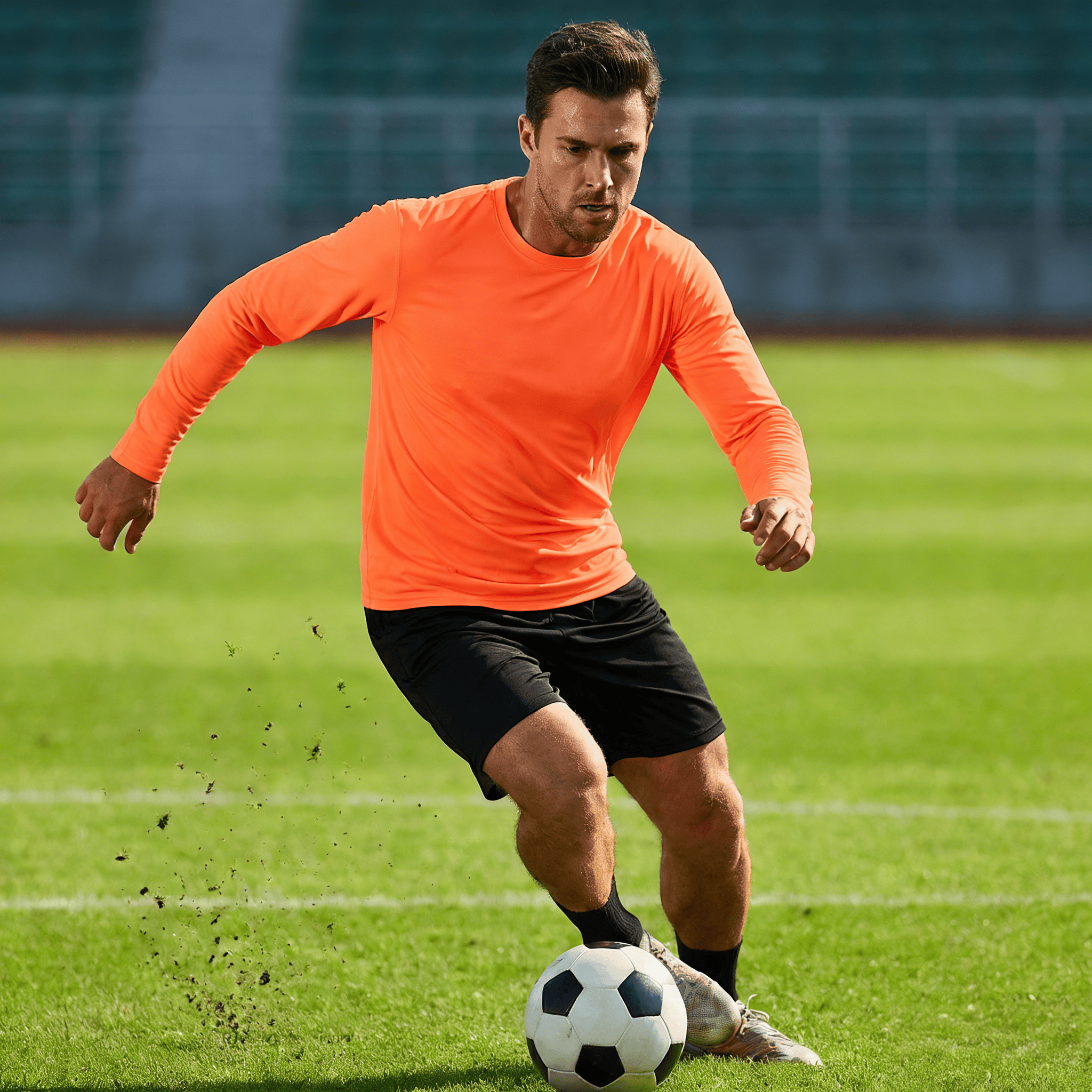 ZBORIBER Men's Quick Dry UPF 50+ UV Sun Protection Moisture Wicking Long Sleeve T-Shirt for Casual Workout,Sizes S-3XL,Neon Orange
