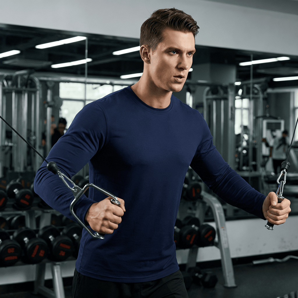 ZBORIBER Men's Quick Dry UPF 50+ UV Sun Protection Moisture Wicking Long Sleeve T-Shirt for Casual Workout,Sizes S-3XL,Navy