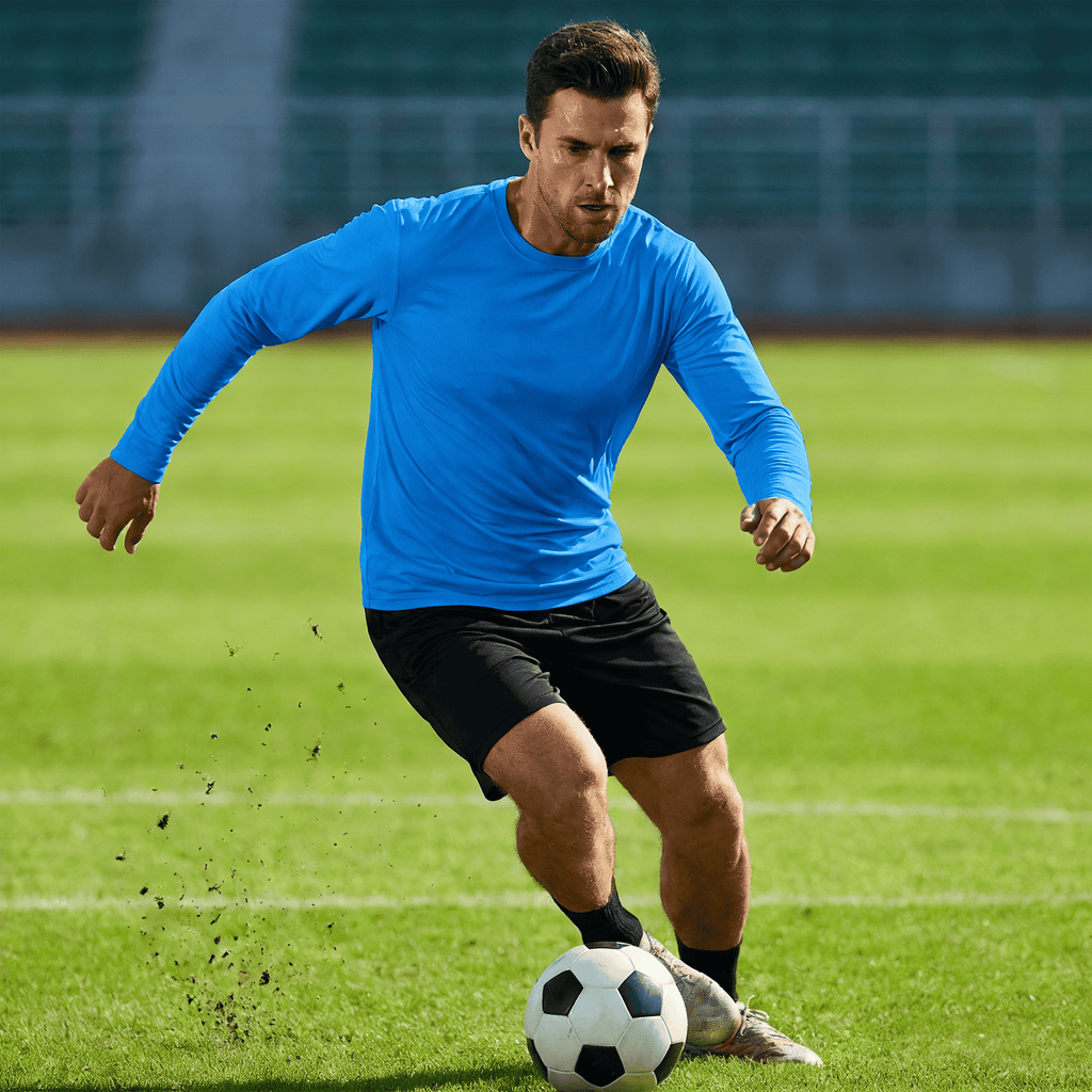 ZBORIBER Men's Quick Dry UPF 50+ UV Sun Protection Moisture Wicking Long Sleeve T-Shirt for Casual Workout,Sizes S-3XL,Royal