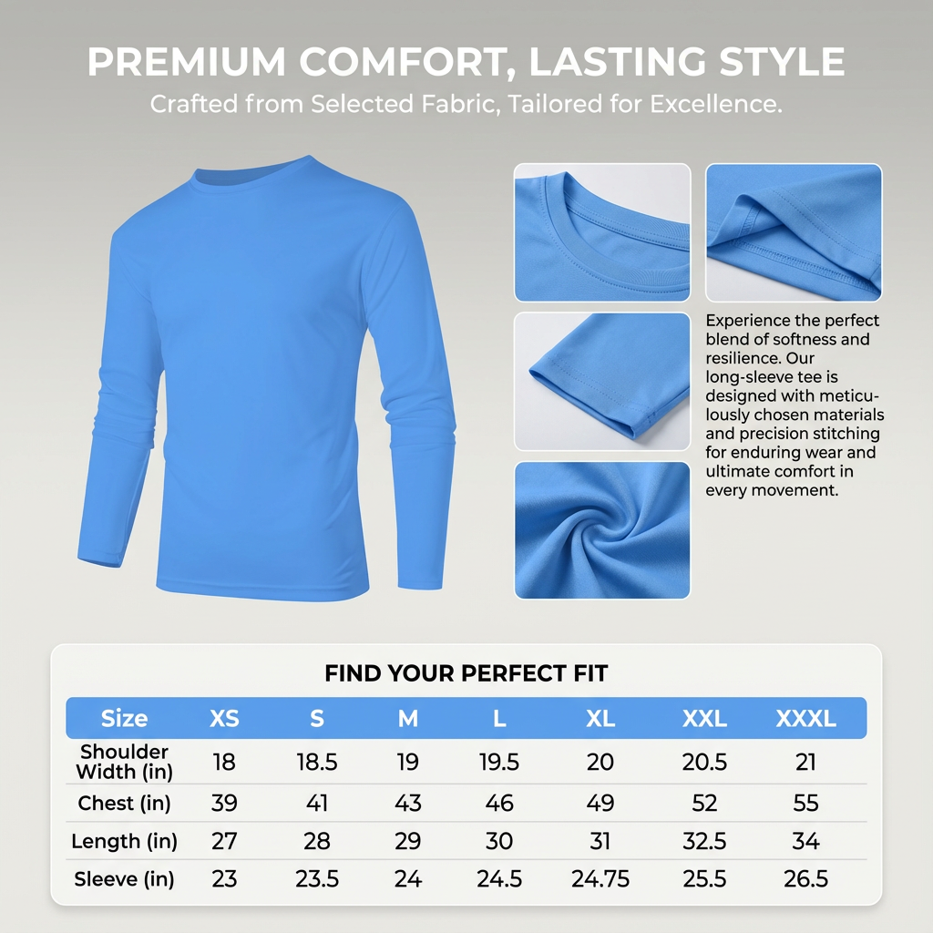 ZBORIBER Men's Quick-Dry Active Long Sleeve Shirts - Moisture Wicking, 5-Pack, Sizes S-3XL