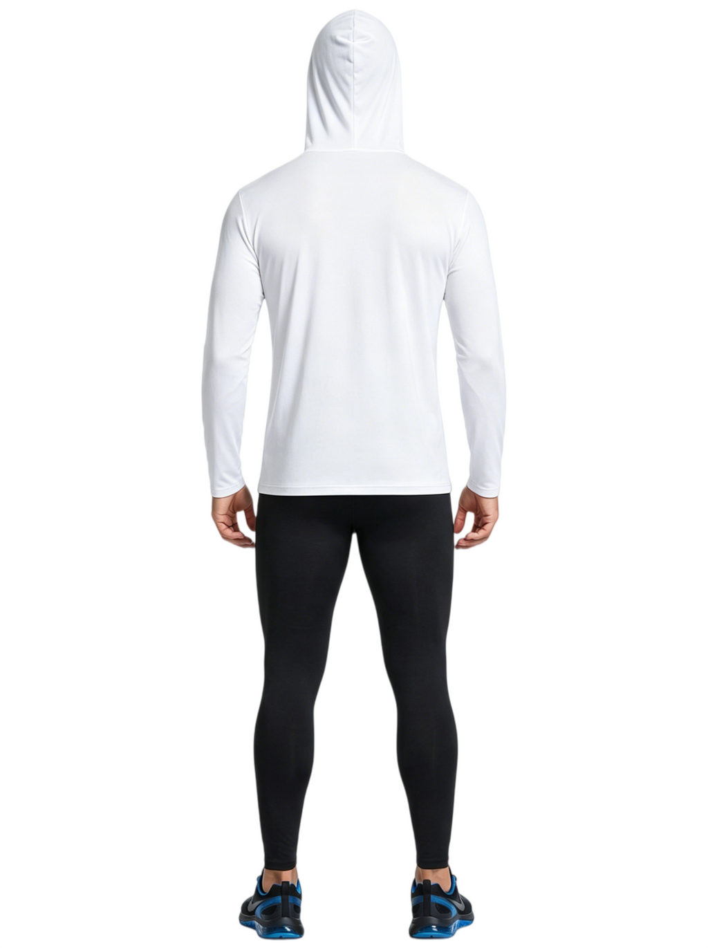ZBORIBER Men's Hooded T-shirt, Moisture-Wicking,Quick-Drying,White,Sizes S-3XL