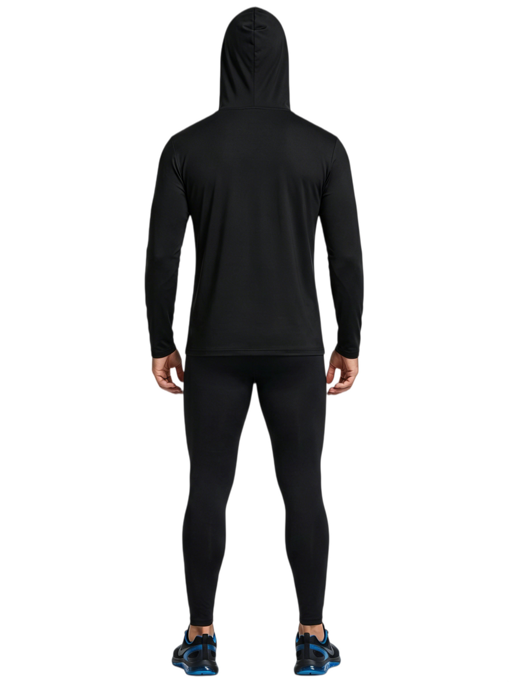 ZBORIBER Men's Hooded T-shirt, Moisture-Wicking,Quick-Drying,Black,Sizes S-3XL