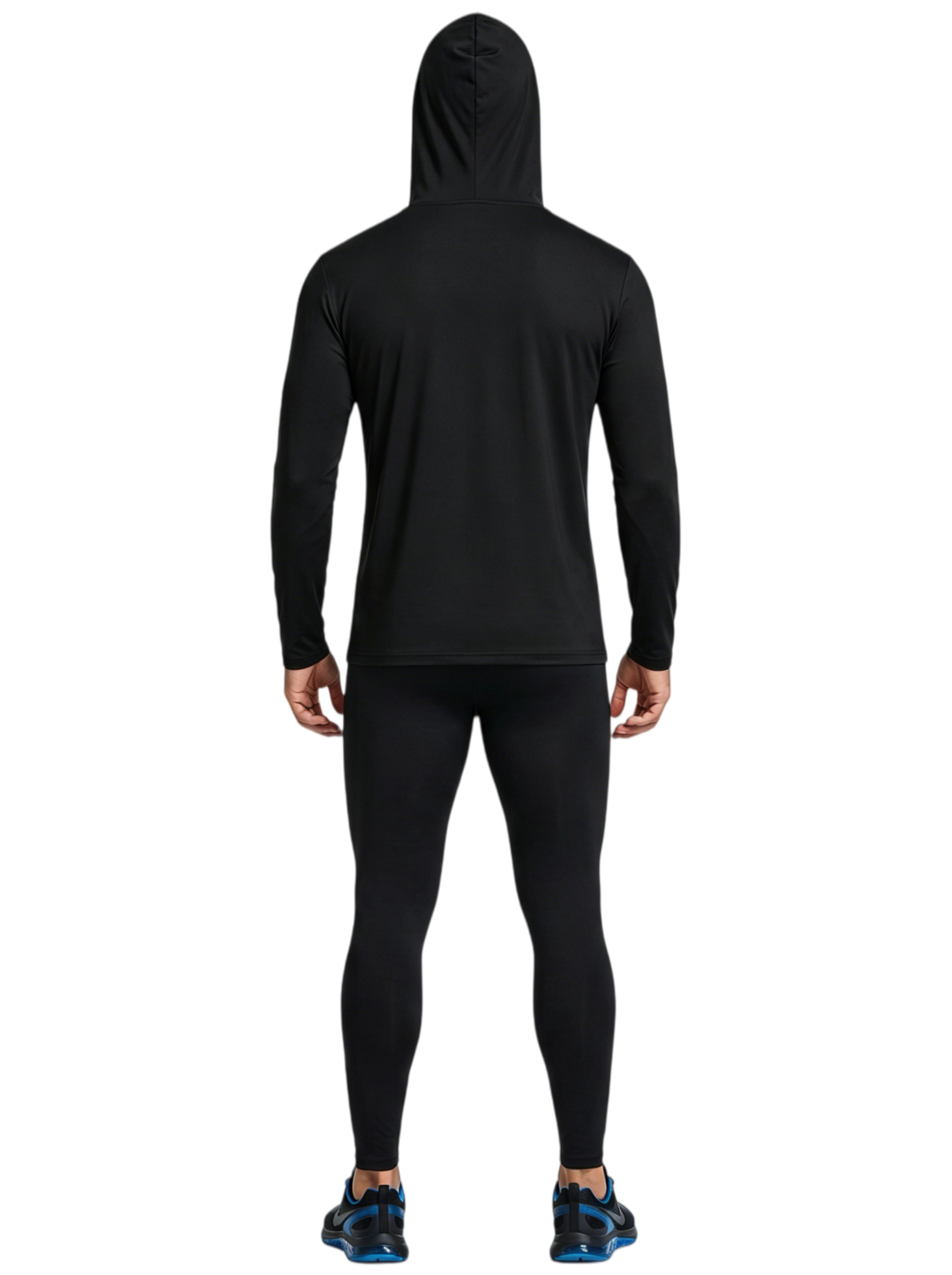 ZBORIBER Men's Hooded T-shirt, Moisture-Wicking,Quick-Drying,Black,Sizes S-3XL