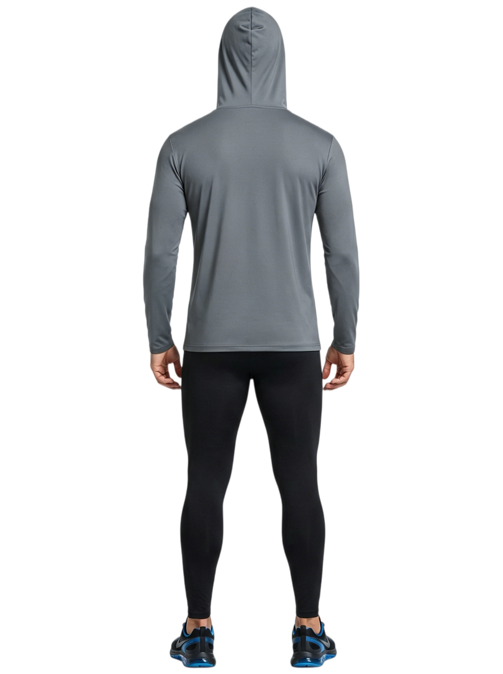 ZBORIBER Men's Hooded T-shirt, Moisture-Wicking,Quick-Drying,Titanium,Sizes S-3XL