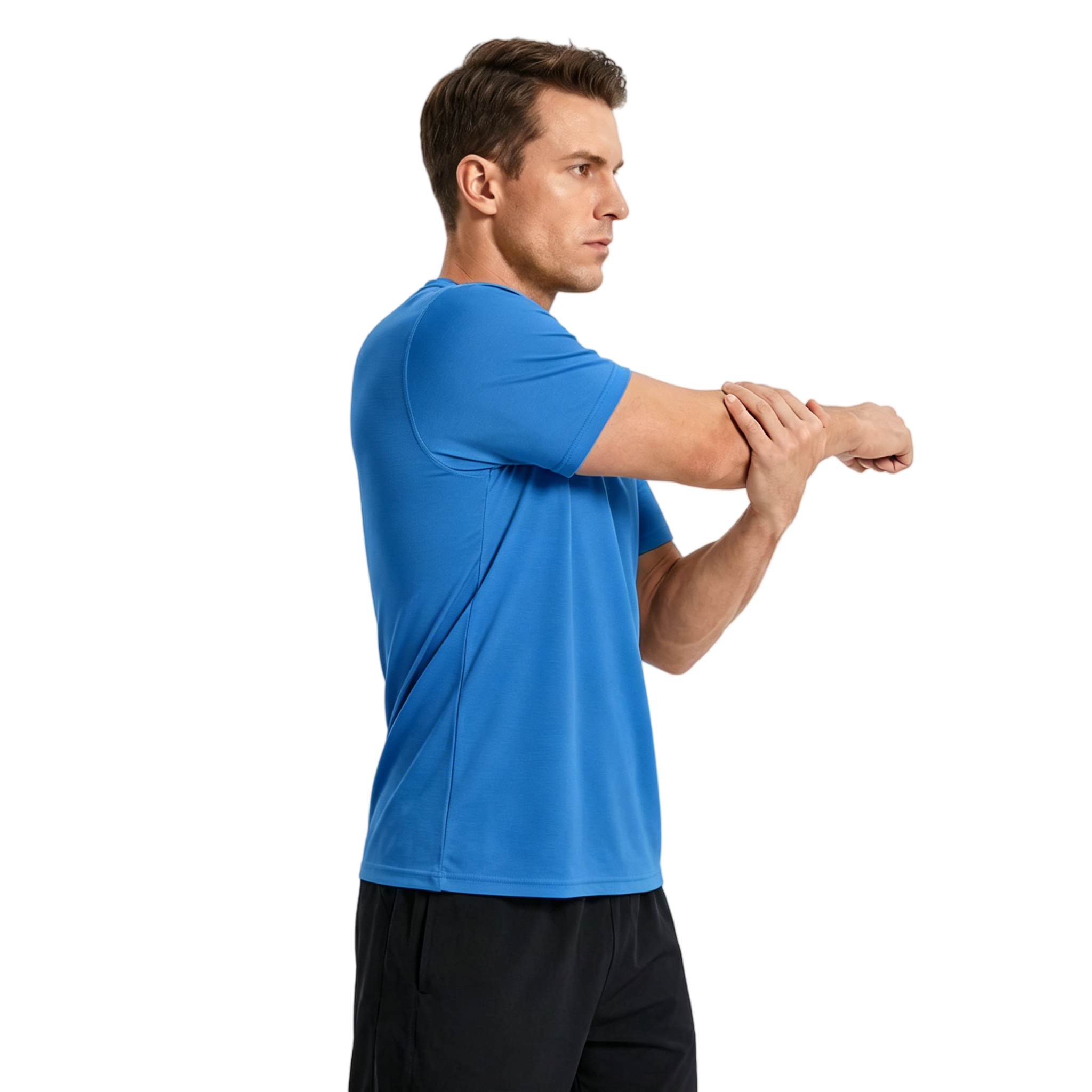ZBORIBER Men's Quick-Dry Fit Gym Wicking Athletic Workout Short-Sleeve T-Shirts Sizes S-3XL,Royal