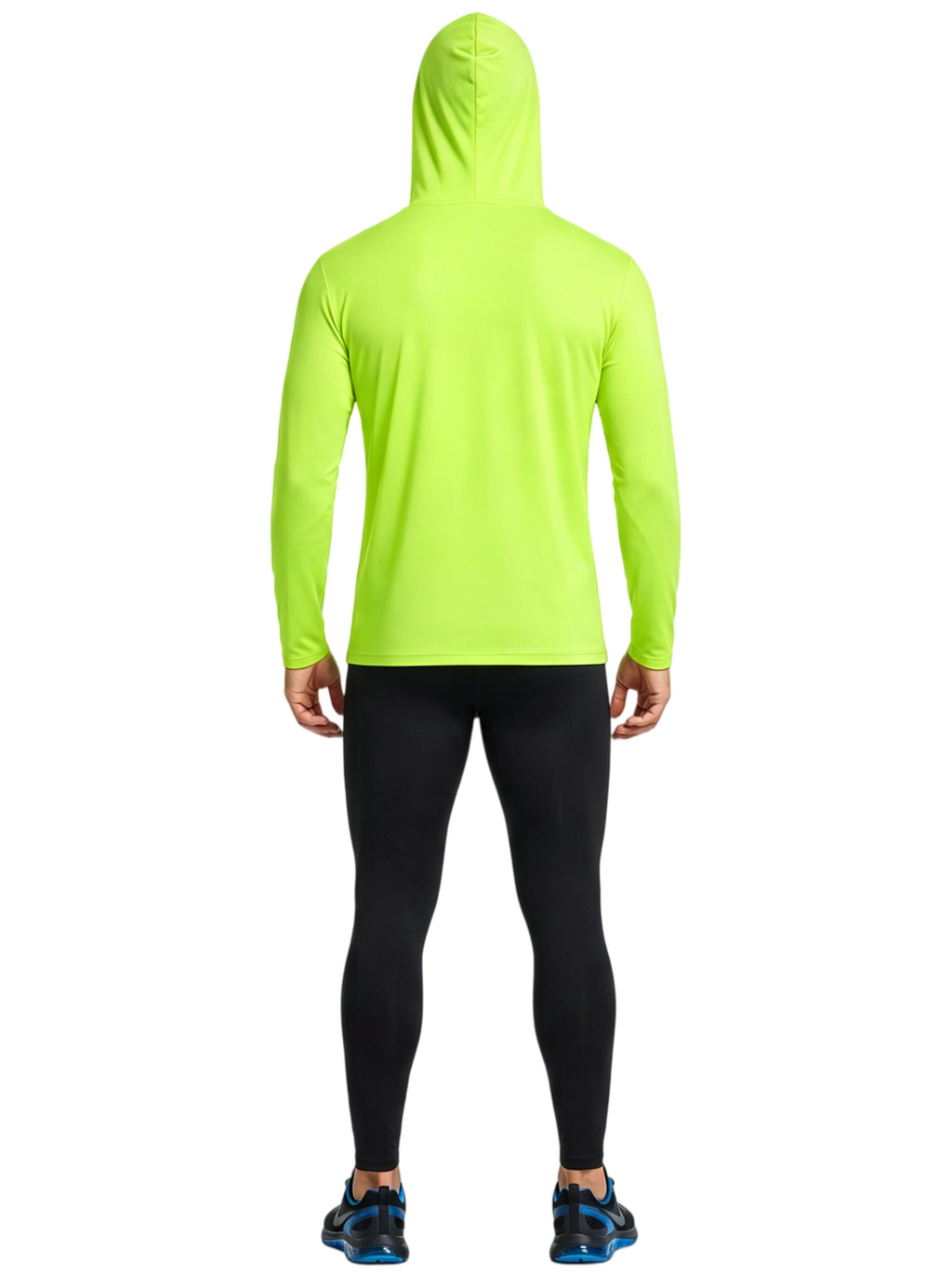 ZBORIBER Men's Quick Dry UPF 50+ UV Sun Protection Moisture Wicking Long Sleeve T-Shirt for Casual Workout,Sizes S-3XL,Highlighter Glow