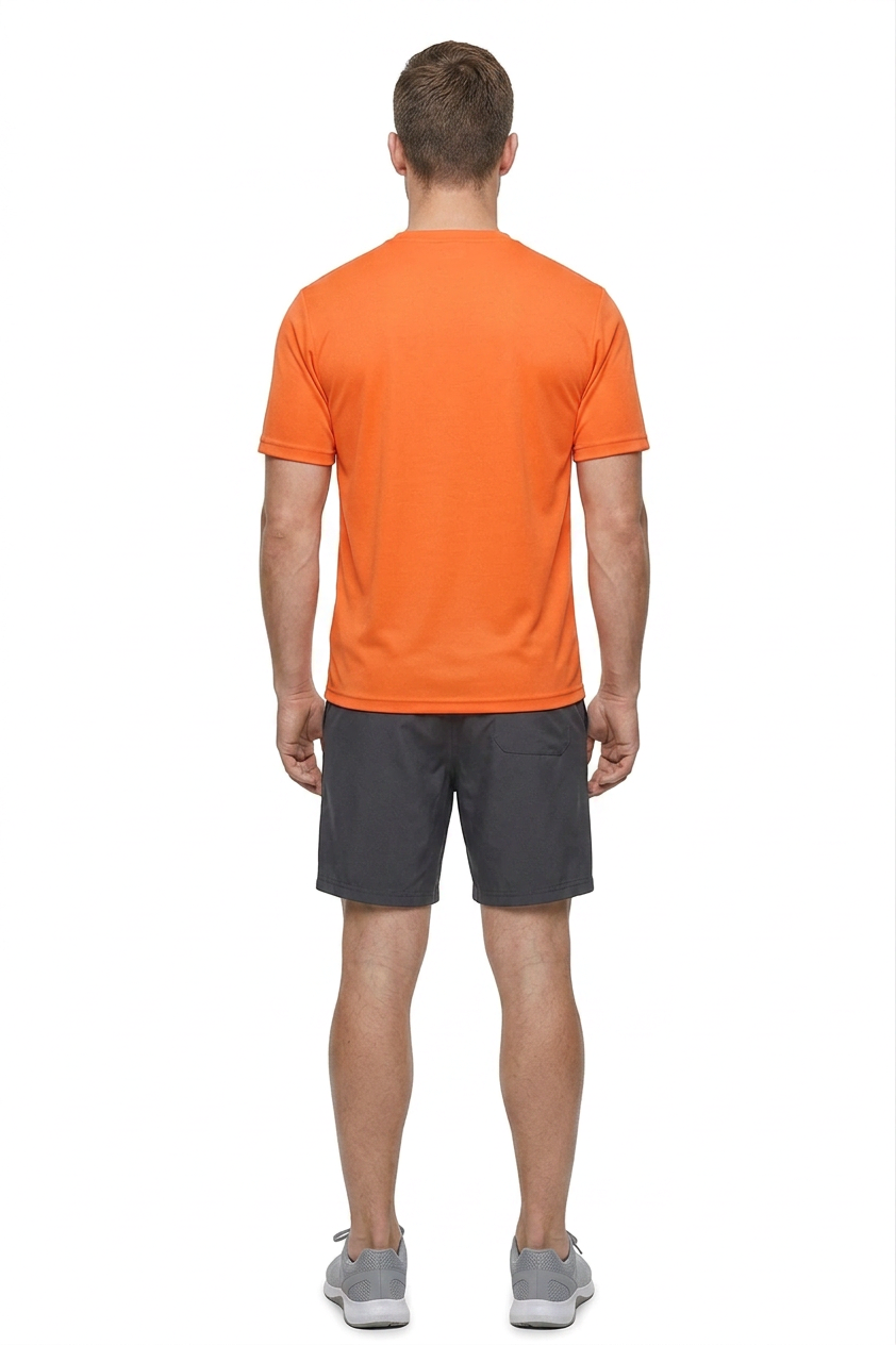 ZBORIBER Men's Quick-Dry Fit Gym Wicking Athletic Workout Short-Sleeve T-Shirts Sizes S-3XL,Neon Orange