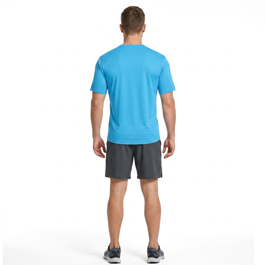 ZBORIBER Men's Quick-Dry Fit Gym Wicking Athletic Workout Short-Sleeve T-Shirts Sizes S-3XL,Shockwave Blue