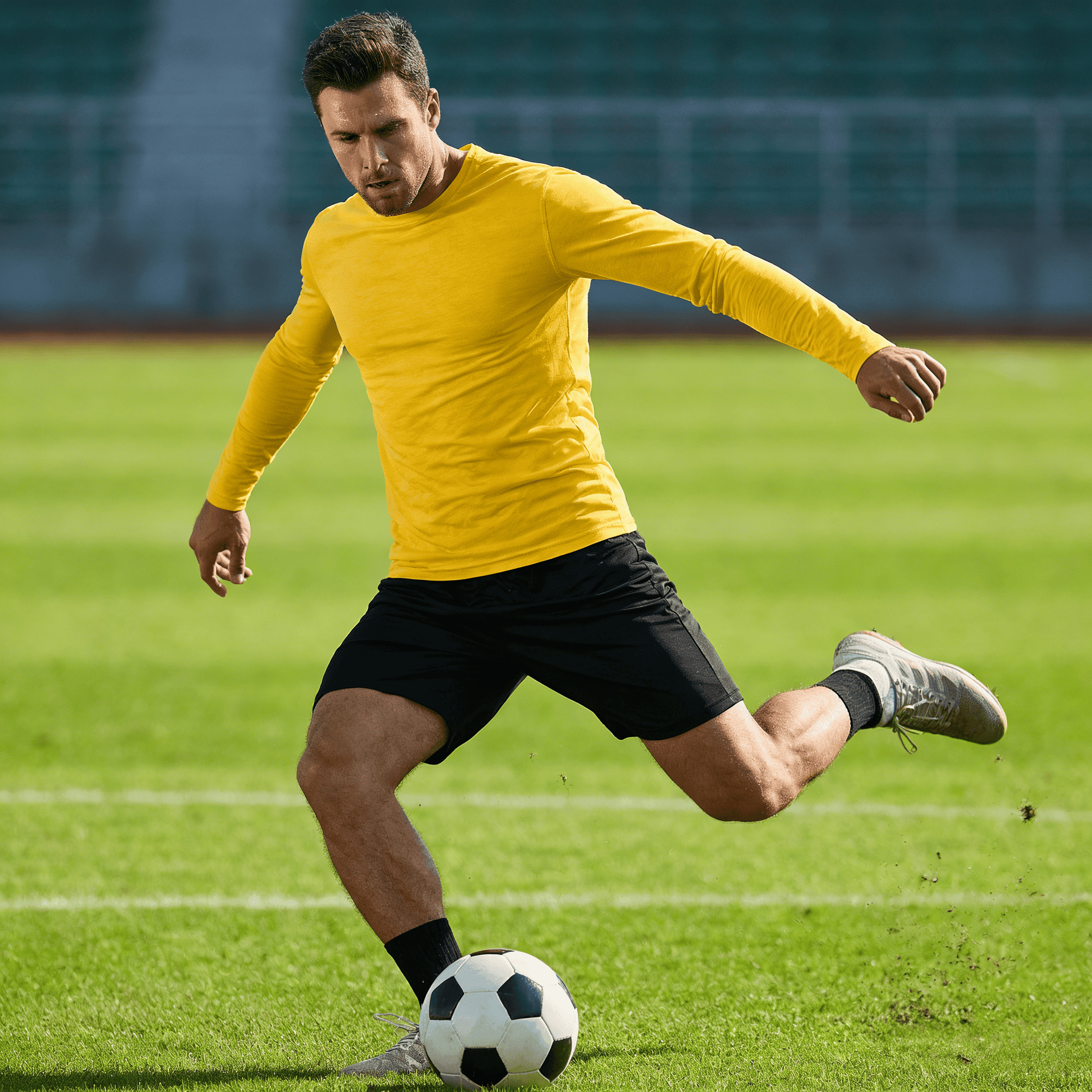 ZBORIBER Men's Quick Dry UPF 50+ UV Sun Protection Moisture Wicking Long Sleeve T-Shirt for Casual Workout,Sizes S-3XL,,Heather Yellow
