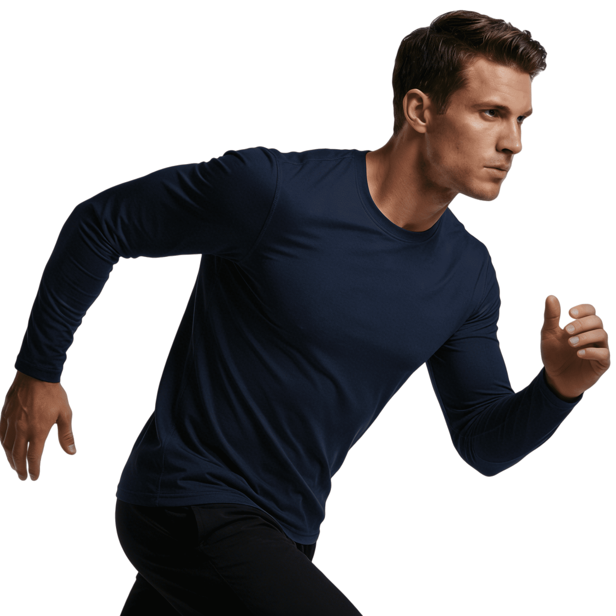 ZBORIBER Men's Quick Dry UPF 50+ UV Sun Protection Moisture Wicking Long Sleeve T-Shirt for Casual Workout,Sizes S-3XL,Navy