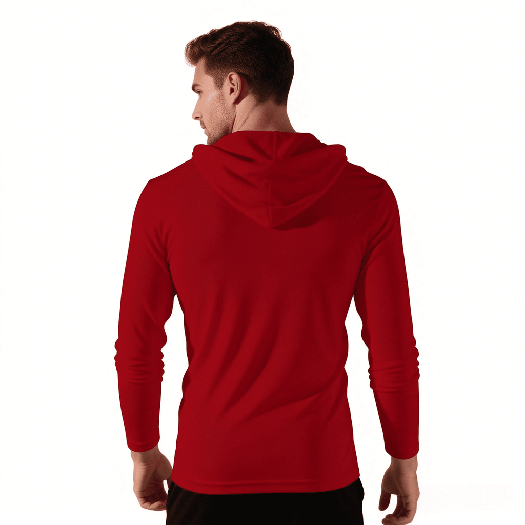 ZBORIBER Men's Quick Dry Breathable Hooded Sweatshirt,Red, Sizes S-3XL