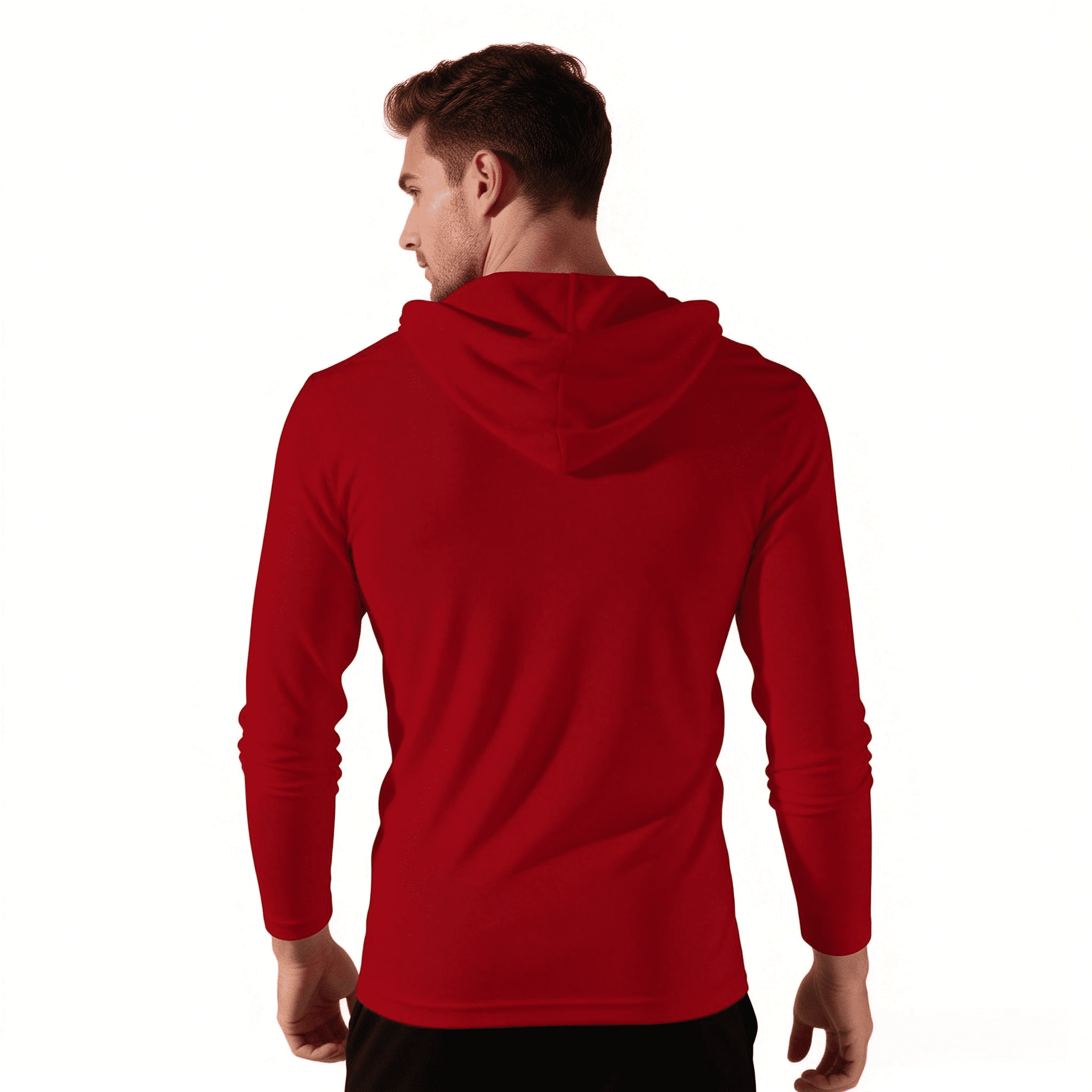 ZBORIBER Men's Quick Dry Breathable Hooded Sweatshirt,Red, Sizes S-3XL