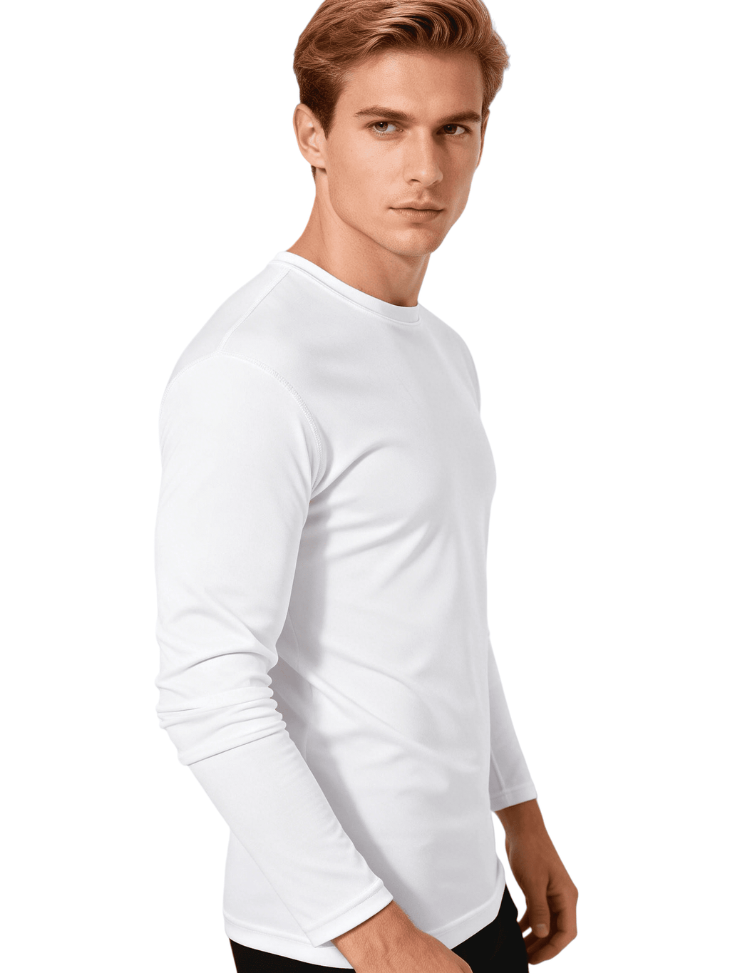 ZBORIBER Men's Quick Dry UPF 50+ UV Sun Protection Moisture Wicking Long Sleeve T-Shirt for Casual Workout,Sizes S-3XL,White