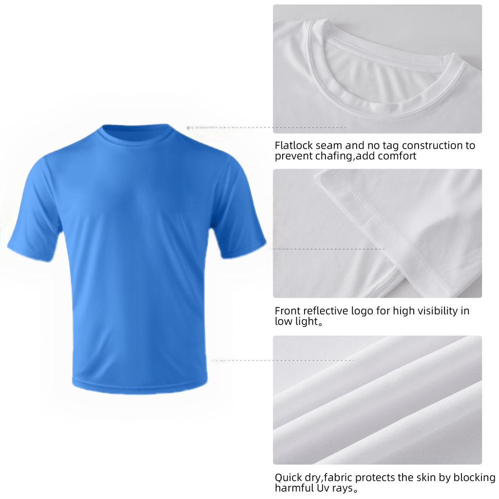 ZBORIBER Men's Quick-Dry Fit Gym Wicking Athletic Workout Short-Sleeve T-Shirts Sizes S-3XL,Royal