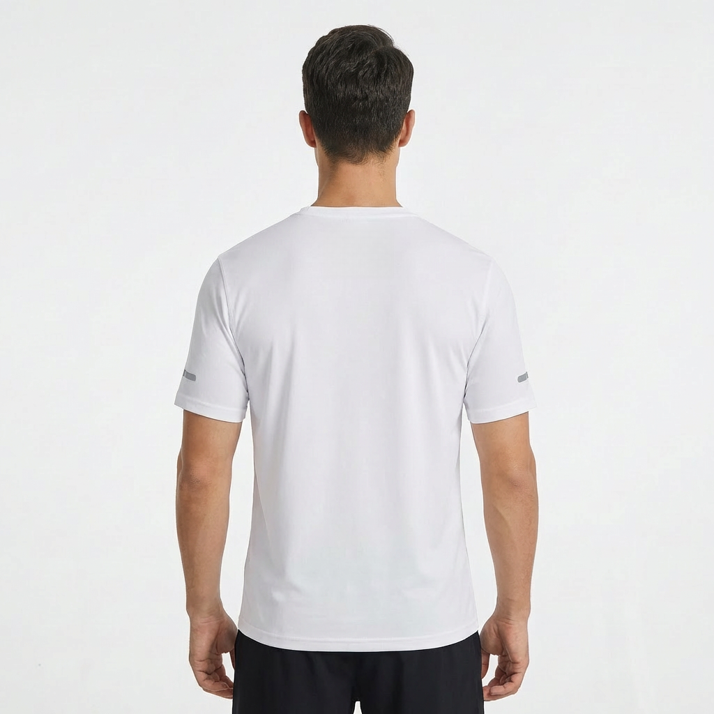 ZBORIBER Men's Short-sleeved T-shirt, Quick-drying, Moisture-wicking, Sweat-wicking, with Reflective Stripes and Reflective Logo,3-Pack
