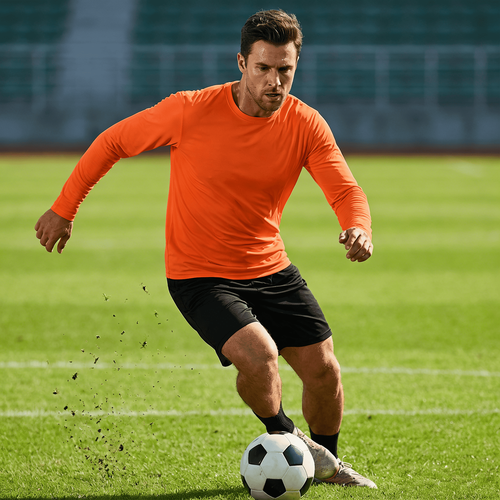 ZBORIBER Men's Quick Dry UPF 50+ UV Sun Protection Moisture Wicking Long Sleeve T-Shirt for Casual Workout,Sizes S-3XL,Highlighter Orange