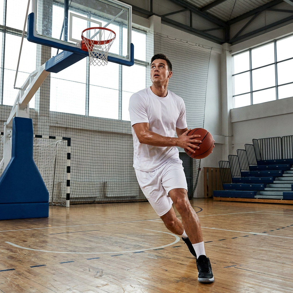 ZBORIBER Men's Quick Dry Athletic T-Shirt, 100% Polyester Moisture Wicking Workout Shirt Short Sleeve Activewear，Size S-3XL，White