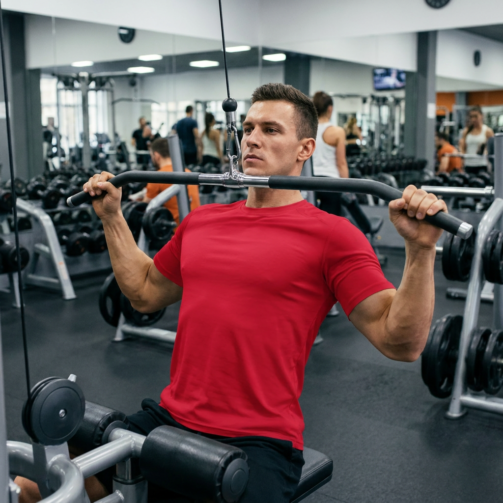 ZBORIBER Men's Quick Dry Athletic T-Shirt, 100% Polyester Moisture Wicking Workout Shirt Short Sleeve Activewear，Size S-3XL，Red