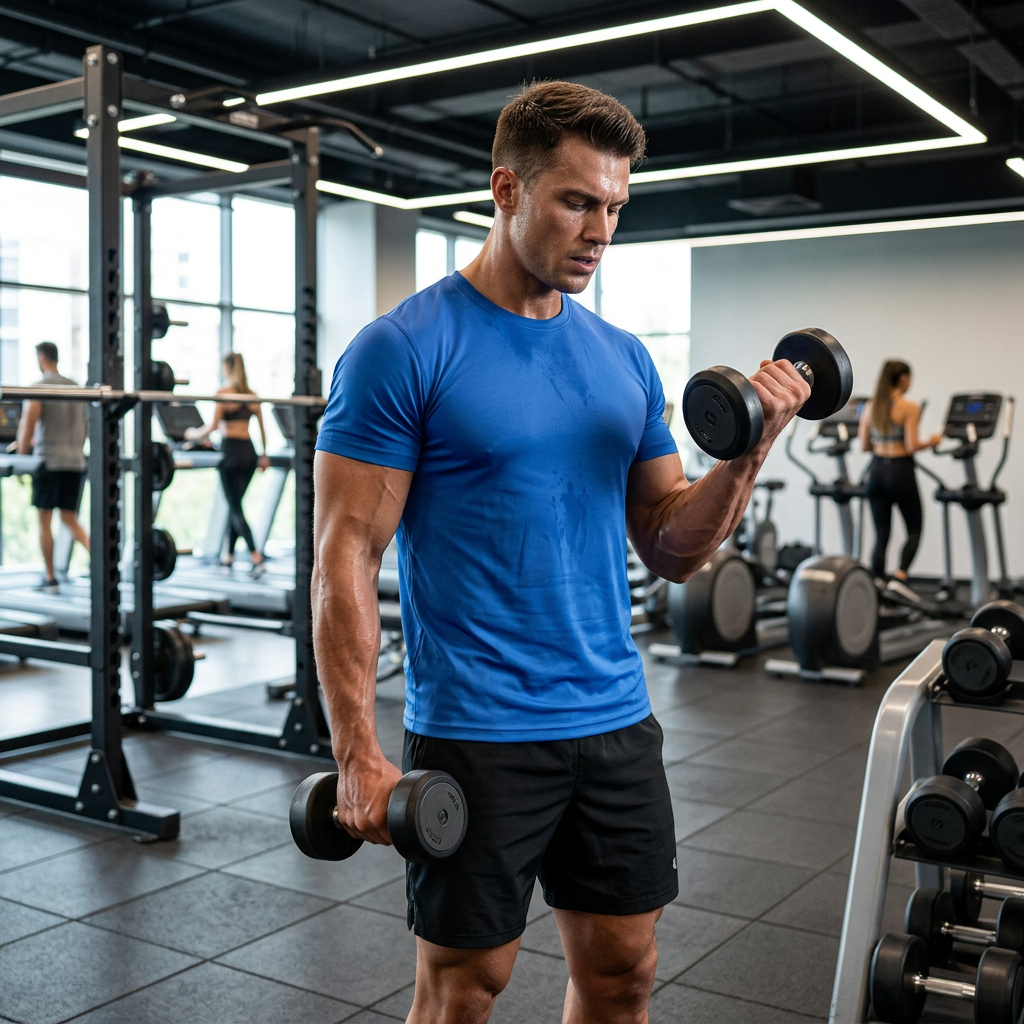 ZBORIBER Men's Quick Dry Athletic T-Shirt, 100% Polyester Moisture Wicking Workout Shirt Short Sleeve Activewear，Size S-3XL，Royal