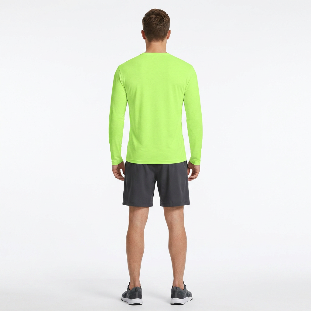 ZBORIBER Men's Hooded T-shirt, Moisture-Wicking,Quick-Drying,Highlighter Green,Sizes S-3XL